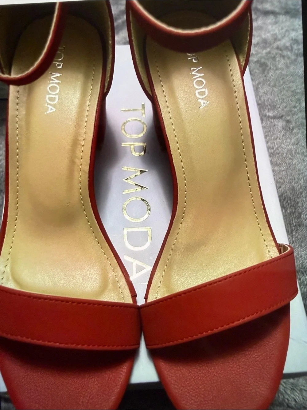 TOP Moda Red Open-Toe Ankle-Strap Platform Sandals